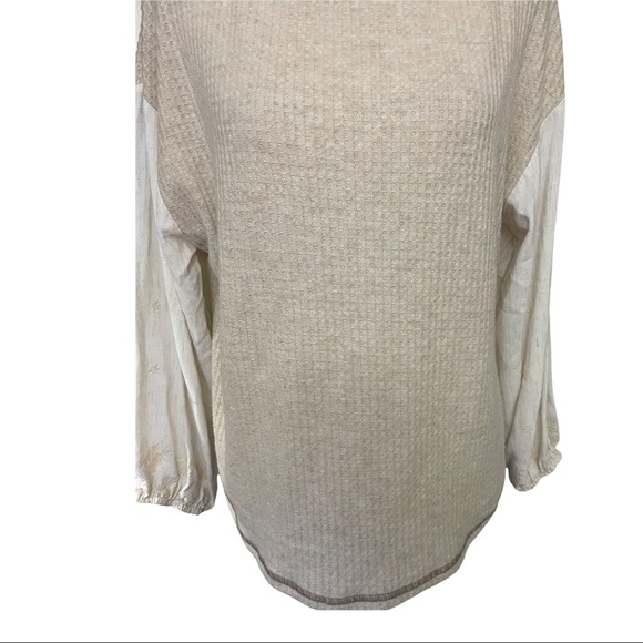 Chrysanthemum color block long sleeves embroidery rayon XS oversized sweatshirt - Picture 2 of 12